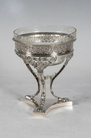 Silver empire style glass serving tray