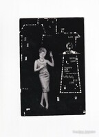 B:06 Újév - BÚÉK képeslap 1953 Fekete-fehér Hölgy