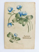 Old postcard 1912 embossed postcard clover