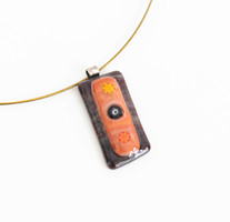 Üveg medál millefiori gyöngyökkel a belsejében - muránói stílusú nyaklánc, ékszer