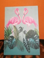 Mural with flamingos.