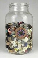 1P452 old mixed button pack in a large mason jar
