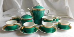 Hollóház retro turquoise coffee set (mid century)