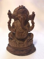 Wooden carved elephant statue 9 cm