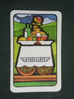Kártyanaptár, MÁV vasút, Utasellátó, grafikai rajzos, büfé kocsi, 1983,   (3)