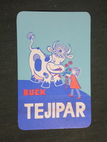 Kártyanaptár, Tejipari vállalatok,grafikai rajzos,tehén,1983,   (3)