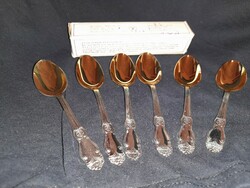 Gold-plated retro spoons in original box