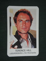 Kártyanaptár, MOKÉP mozi, Terence Hill színész, Szuperzsaru film részlet, 1983,   (3)