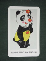 Card calendar, motion picture cinema, the adventures of panda bear cartoon, 1983, (3)