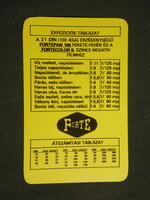 Card calendar, ofotért, forte photo stores, 1983, (3)