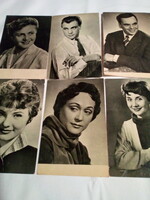 A collection of 50 postcards of old Hungarian actors