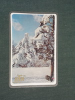 Kártyanaptár, Szovjetunió, laminált, téli táj ,1973,   (3)