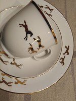 Porcelain breakfast set - with equestrian decor / classic lines
