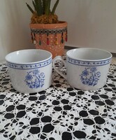 German blue floral long coffee cups in a pair