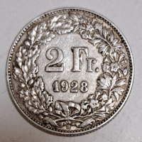 1928. Svájc 0,835 ezüst 2 Frank (53)