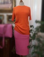 Warehouse 40 cyclamen-orange colored 100% viscose blouse, T-shirt