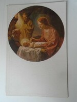 D199465 old postcard rosary home-made lathe - m.Edmonds alt - heilige nacht