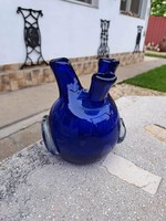 Beautiful blue vase interesting shape mid century modern home decoration heritage nostalgia