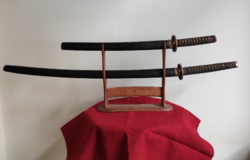 Samurai sword traditional Japanese katana set with wooden holder