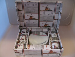 Windmill patterned porcelain mocha set in a box