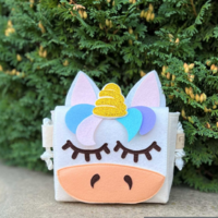 Unicorn bag made of felt - a unique gift