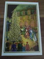 Karácsonyi képeslap,kinyitható, használt
