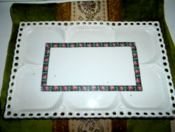 Antique porcelain tray with pierced border