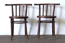 1P513 Antik Debreceni bútorgyár féle körkarfás Thonet jellegű szék pár