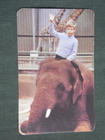 Kártyanaptár, Gyeremekélelmezési vállalat, iskolatej, elefánt ,1985,   (3)