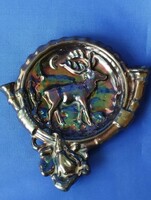 Vadász jelenetes fém hamutartó vagy asztali dísz. Öntöttvas.