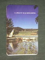 Card calendar, Mecsek tourist, Pécs lake, Orfű camping, 1984, (3)