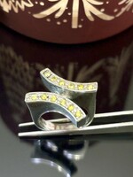 Káprázatos, Art-deco stílusú, tömör ezüst gyűrű