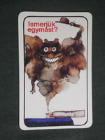 Kártyanaptár, Magyar vöröskereszt,grafikai rajzos,humoros, 1984,   (3)