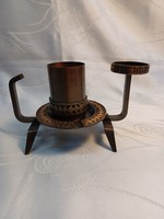 Industrial copper candle holder