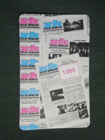 Card calendar, Zala newspaper daily newspaper, newspaper, magazine, 1985, (3)