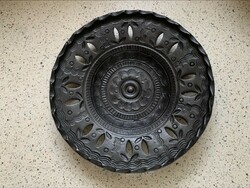 Openwork black ceramic bowl, wall plate, wall decoration from Mohács