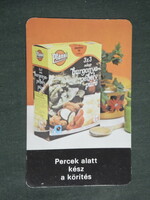 Card calendar, pfanni potato flakes, ágker kft, 1984, (3)