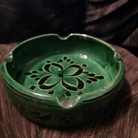 Painted-glazed ceramic ashtray