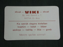 Card calendar, viki clothing fashion store, Budapest, 1985, (3)