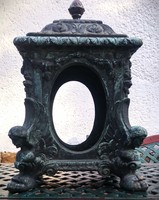 Large antique bronze candle holder