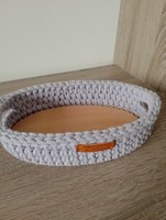 Crochet oval container/tray