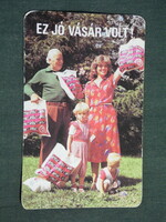 Card calendar, Afés stores along the southern Tisza, management, Szeged, 1985, (3)