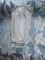 Ólomkristály  üveg váza -szép kézműves munka, vastag ,súlyos darab