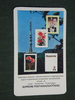 Card calendar, Sopron post office, TV tower, 1985, (3)