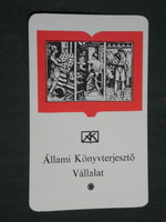 Kártyanaptár, Állami könyvterjesztő vállalat ,grafikai rajzos, nyomtatás anno ,1985,   (3)