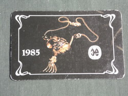 Card calendar, watch jewelry company, necklace, 1985, (3)