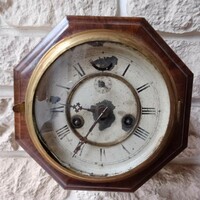 Antique wall clock 8-angled ship's clock captain's clock. Art Nouveau. Junghans