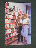 Kártyanaptár, Könyvértékesítő vállalat, könyvesbolt, erotikus női modell,1985,   (3)