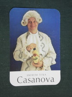 Kártyanaptár, Casanova tojáslikőr,humoros, Kiskunhalas gazdaság,1986,   (3)