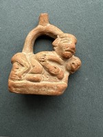 Etruscan couple themed small ceramic or pendant